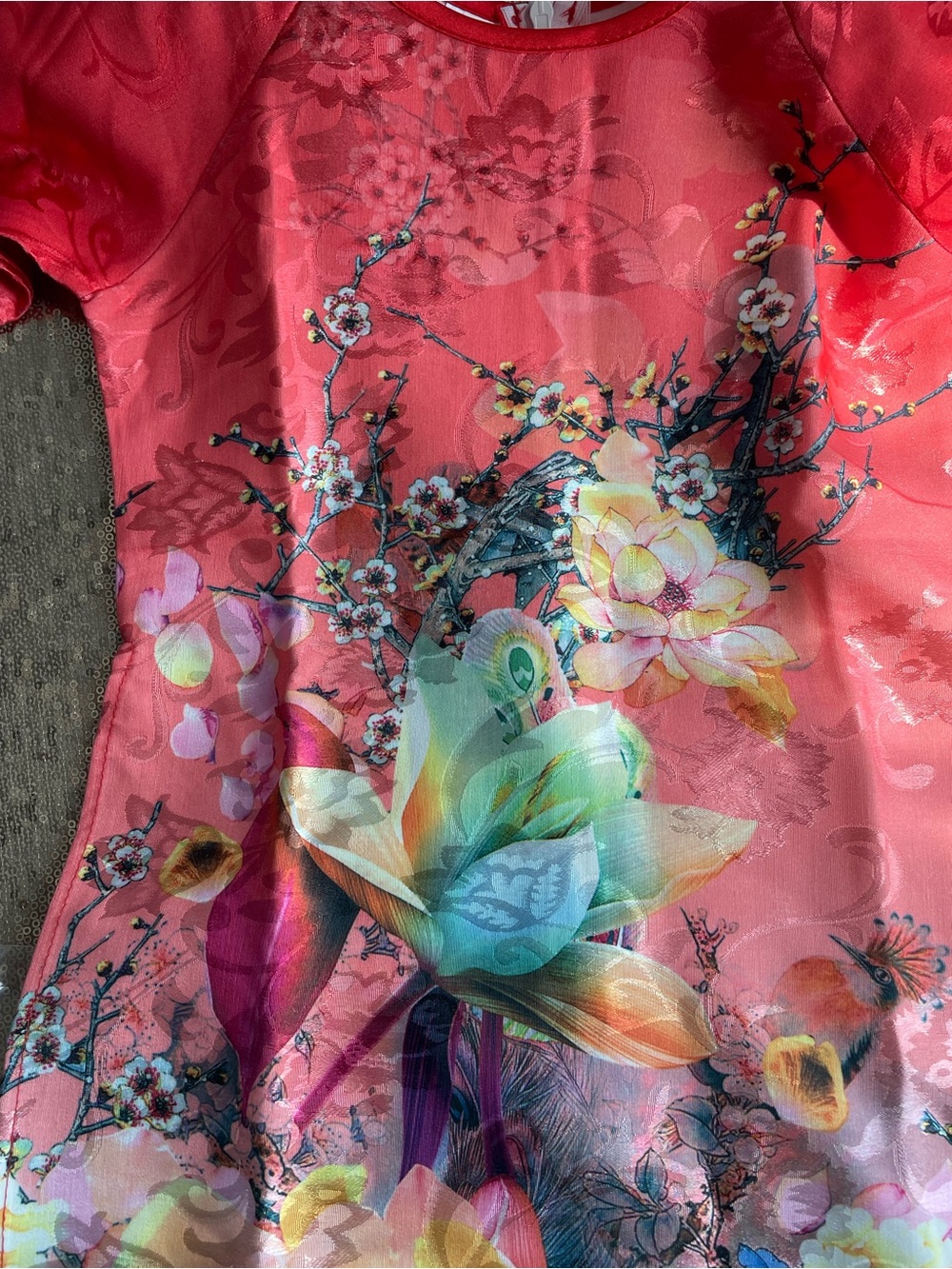 Exquisite NWOT 100% silk girl dress or top. Beautiful watercolor like florals